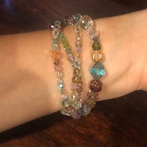 Holly Yashi multi colored crystal bracelet size L